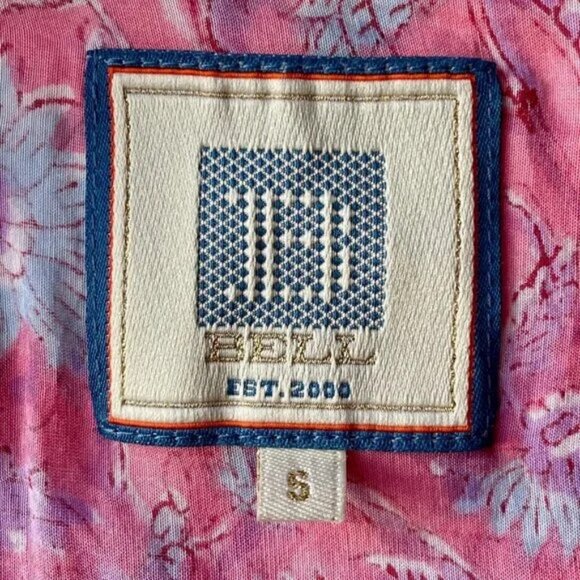 Alica Bell Lola Dress S Pink Floral Boho Maxi Ruffle Tiered Cotton Silk - Picture 4 of 6